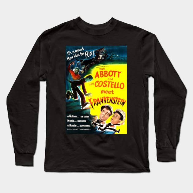 Abbott And Costello Meet Frankenstein Long Sleeve T-Shirt by Scum & Villainy